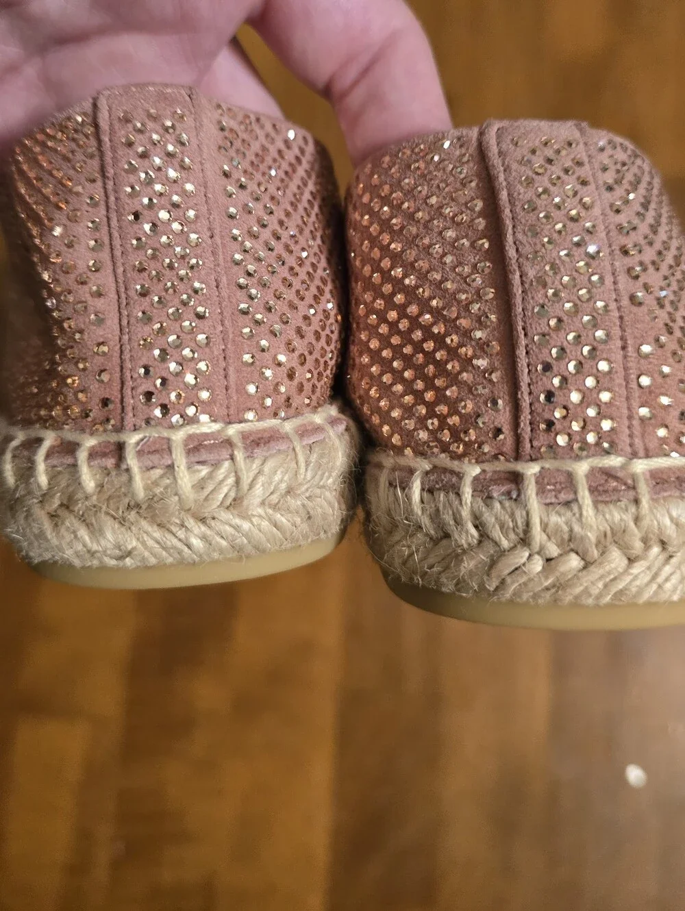 Tory Burch Gold Espadrille Flats with Logo Detail